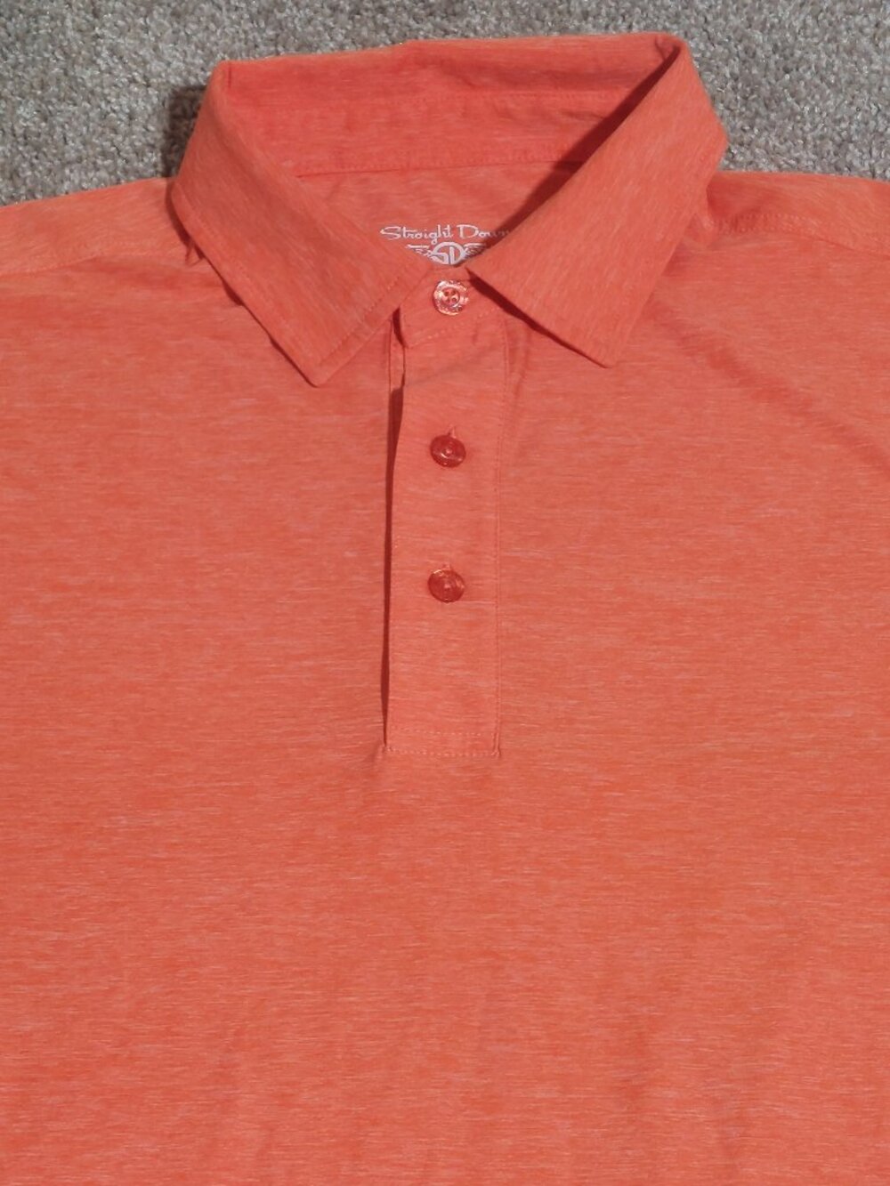 Straight Down golf polo Orange heather size M